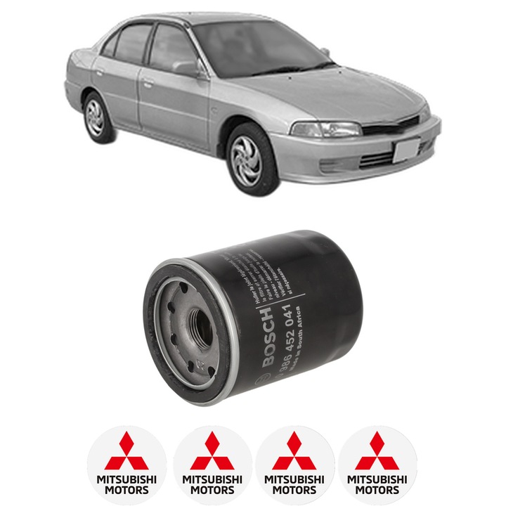 Filtru ulei MITSUBISHI MIRAGE V Saloon (CK_A) 1.5 (CK2A) din 1995-2000 KW 81 CP 110 CMC 1468, auto, Bosch, 4x Stickere auto cu MITSUBISHI