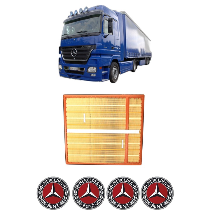 Filtru aer MERCEDES-BENZ ACTROS MP2 / MP3 2536, L, LL din 2003 KW 260 CP 354 CMC 11946, Auto, Bosch, 4x Stickere auto cu MERCEDES-BENZ