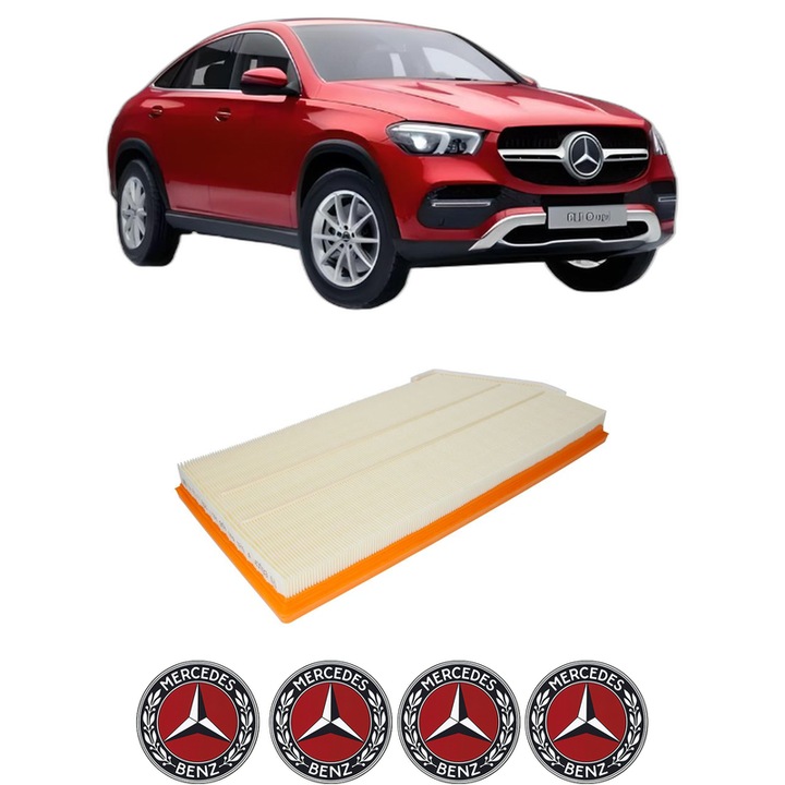 Filtru aer MERCEDES-BENZ GLE Coupe (C167) GLE 450 d 4-matic (167.333) din 2023 KW 272 CP 370 CMC 2989, Auto, Bosch, 4x Stickere auto cu MERCEDES-BENZ