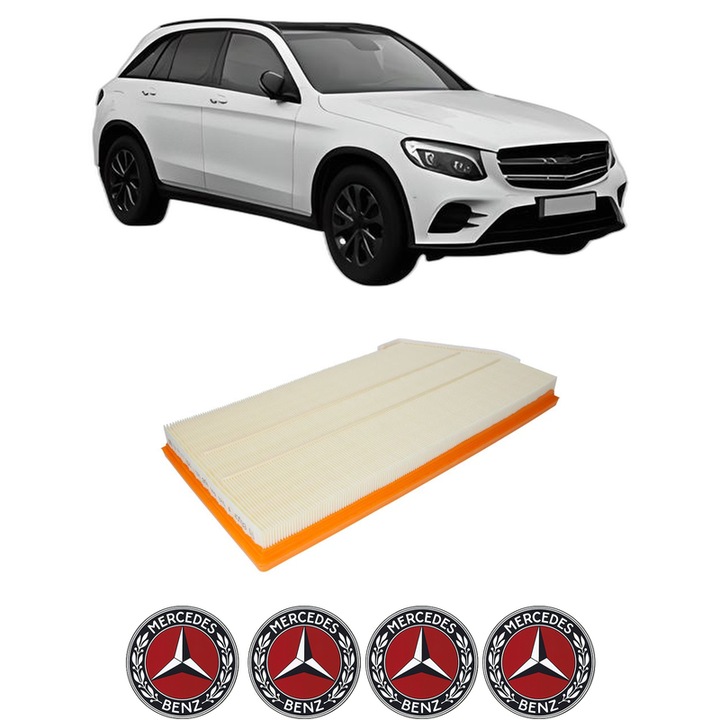Filtru aer MERCEDES-BENZ GLC (X253) F-CELL (253.992, 253.993) din 2018-2020 KW 155 CP 211 CMC n/a, Auto, Bosch, 4x Stickere auto cu MERCEDES-BENZ