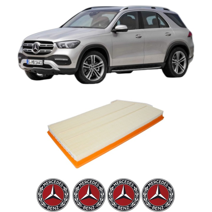 Filtru aer MERCEDES-BENZ GLE (V167) GLE 450 d 4-matic (167.133) din 2023 KW 272 CP 370 CMC 2989, Auto, Bosch, 4x Stickere auto cu MERCEDES-BENZ
