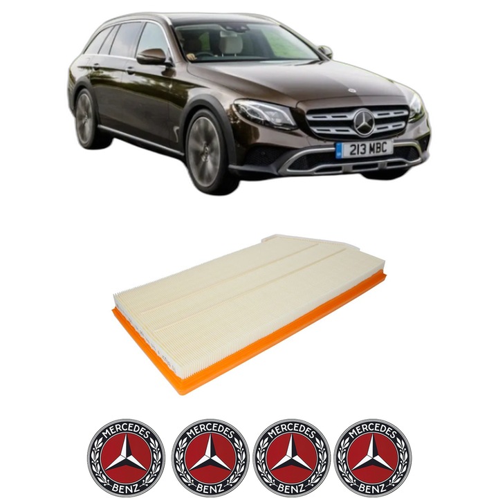 Filtru aer MERCEDES-BENZ E-CLASS All-Terrain (S213) E 450 EQ Boost (213.260) din 2020-2023 KW 270 CP 367 CMC 2999, Auto, Bosch, 4x Stickere auto cu MERCEDES-BENZ