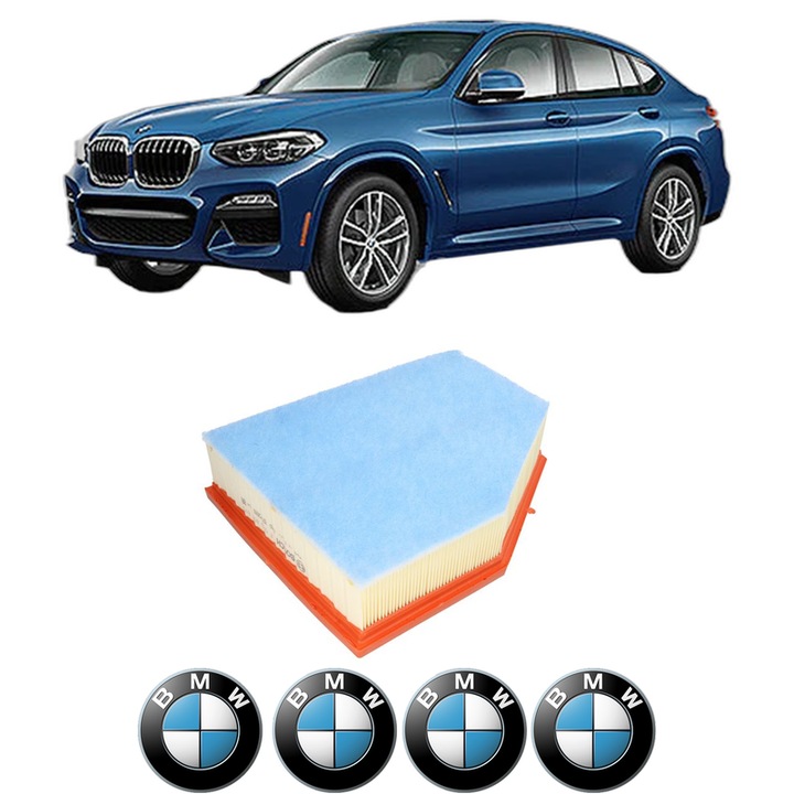 Filtru aer BMW Seria X4 (G02, F98) xDrive M40 i din 2019 KW 285 CP 387 CMC 2998, Auto, Bosch, 4x Stickere auto cu BMW