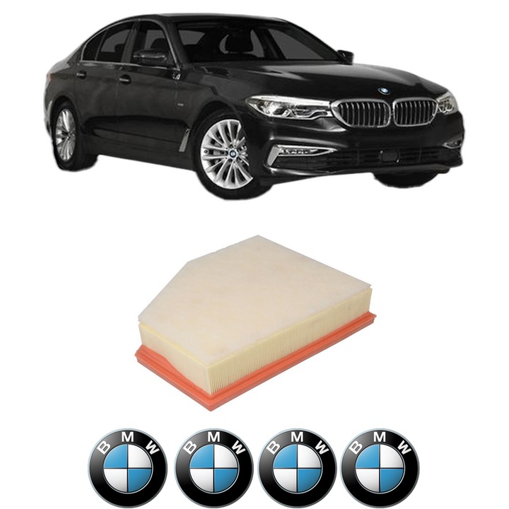Filtru aer BMW Seria 5 (G30, F90) 530 d Mild-Hybrid din 2020-2023 KW 210 CP 286 CMC 2993, Auto, Bosch, 4x Stickere auto cu BMW
