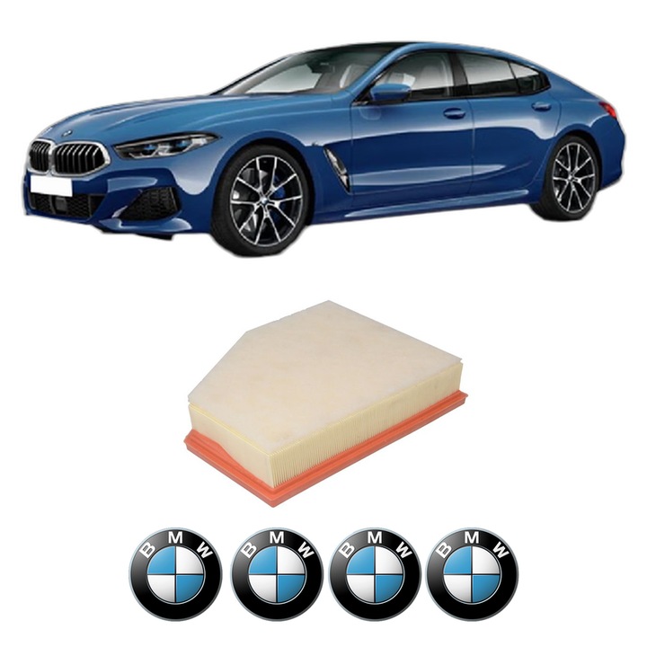 Filtru aer BMW Seria 8 Coupe (G15, F92) 840 d xDrive din 2018-2020 KW 235 CP 320 CMC 2993, Auto, Bosch, 4x Stickere auto cu BMW