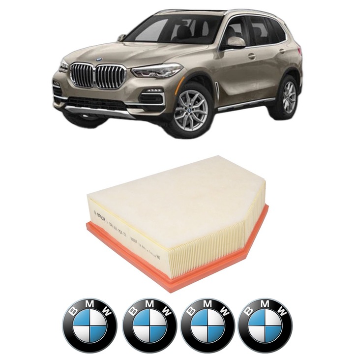 Filtru aer BMW Seria X5 (G05, F95) xDrive 40 d Mild-Hybrid din 2020 KW 250 CP 340 CMC 2993, Bosh, Auto, 4x Stickere auto cu BMW