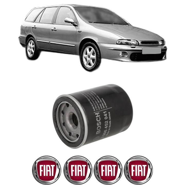 Filtru ulei FIAT MAREA Weekend (185_) 1.2 16V din 1998-2002 KW 60 CP 82 CMC 1242, auto, Bosch, 4x Stickere auto cu FIAT