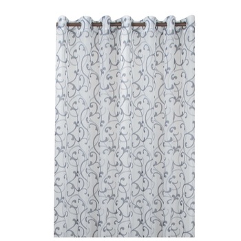 Perdea cu inele tip capsa, 140x245 cm, gri cu flori, model F5098-04, 1 bucata Perdea cu inele tip capsa, 140x245 cm, gri cu flori, model F5098-04, 1 bucata