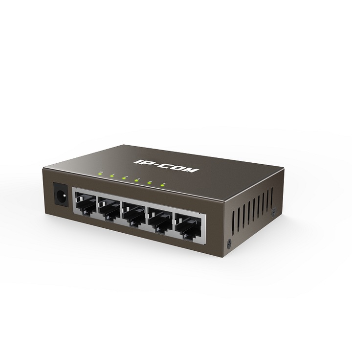 IPCOM G1005 5 portos Gigabit switch, 6kV villámvédelmi fém ház, 3 év Wrnt