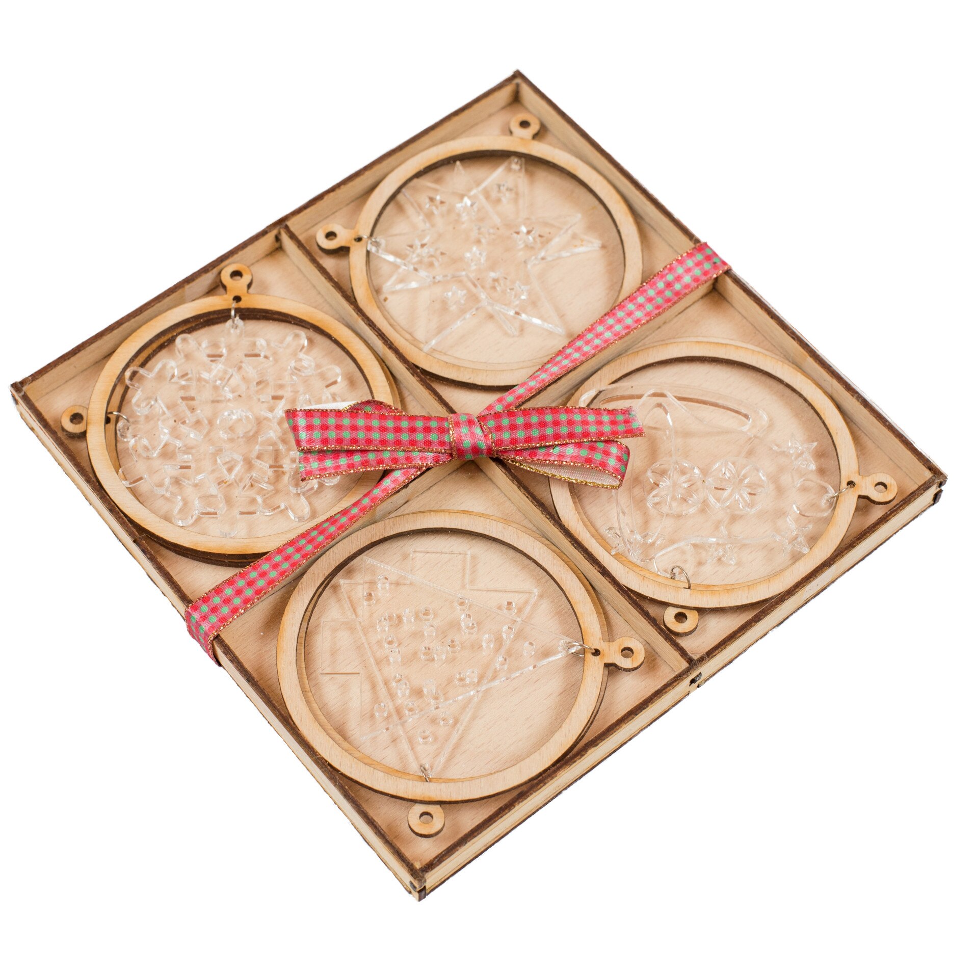 Decoratiune Craciun, globuri pentru brad din lemn