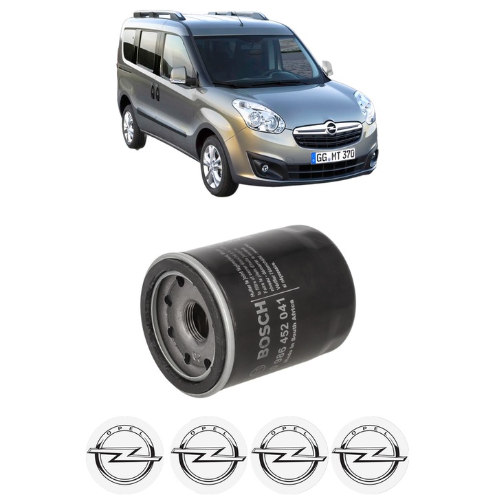Filtru ulei OPEL COMBO Tour (X12) 1.4 (C26, D26, E26, C06) din 2012 KW 70 CP 95 CMC 1368, auto, Bosch, 4x Stickere auto cu OPEL