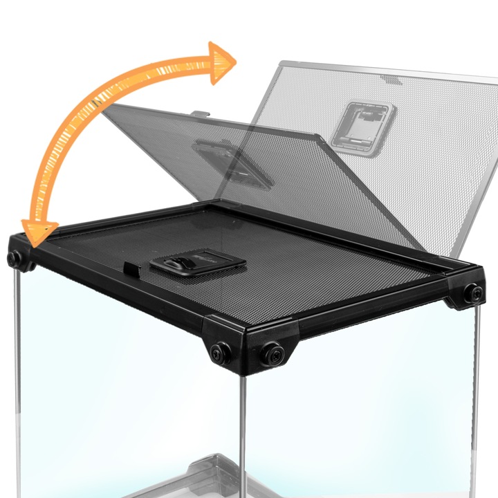 Terariu din sticla Repti-Zoo, 31x21x15cm, cu plasa, fund impermeabil, usa de hranire, pe picioare