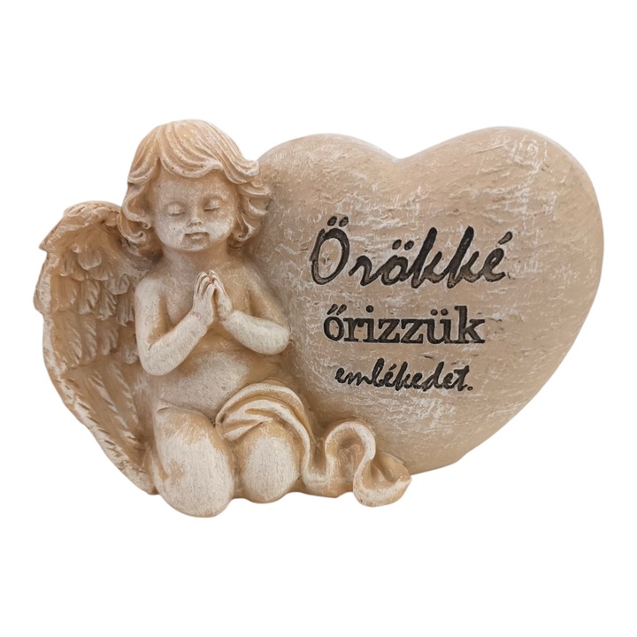 Emlékdísz angyallal-Örökké őrizzük emlékedet