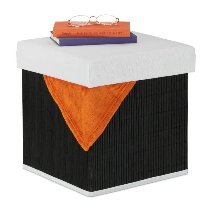 Сгъваема табуретка Northio с място за съхранение, текстил, 38x38x38см, многоцветна