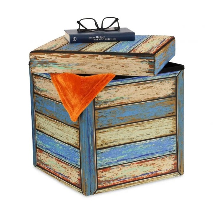 B2X összecsukható tárolózsámoly, fa, 40.5x38.5x7.5cm