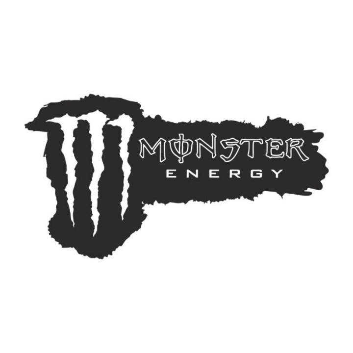 Sticker decorativ, pentru masina, Monster energy, Culoare Neagra, 30cm