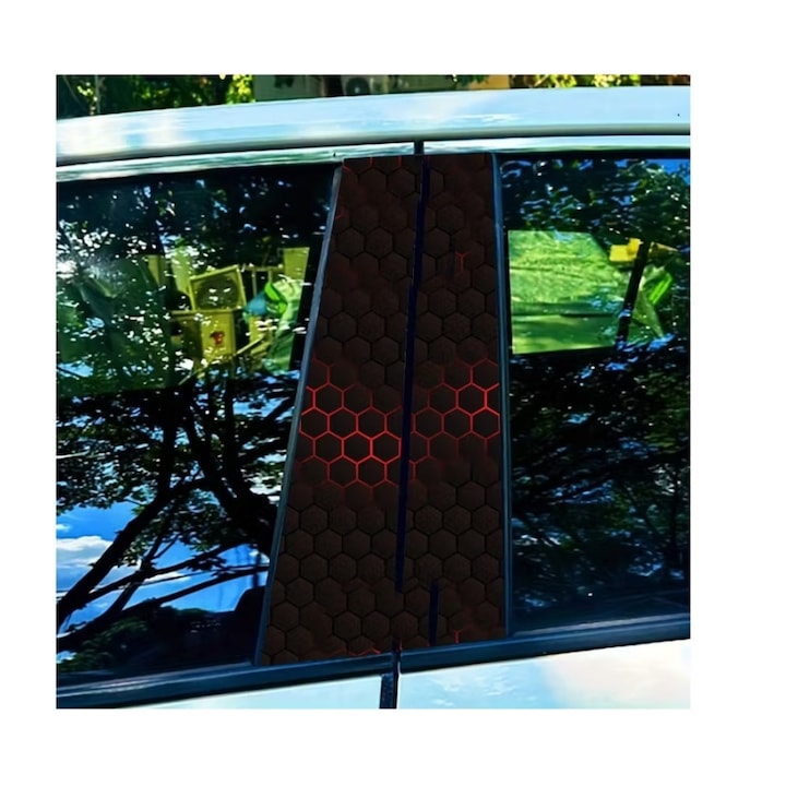 Set 2 bucati Abtibild idealSTORE stalpi auto si geam auto, Dimensiune 50x25cm, durabil la soare, ploaie si spalari repetate, model sport