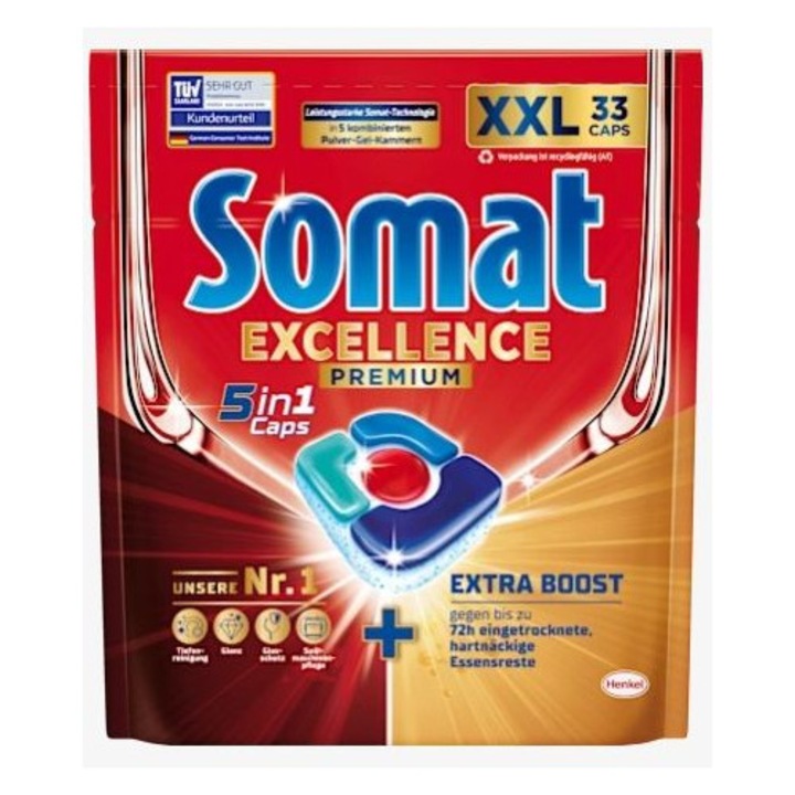 Capsule detergent masina spalat vase Somat Excellente 33 buc