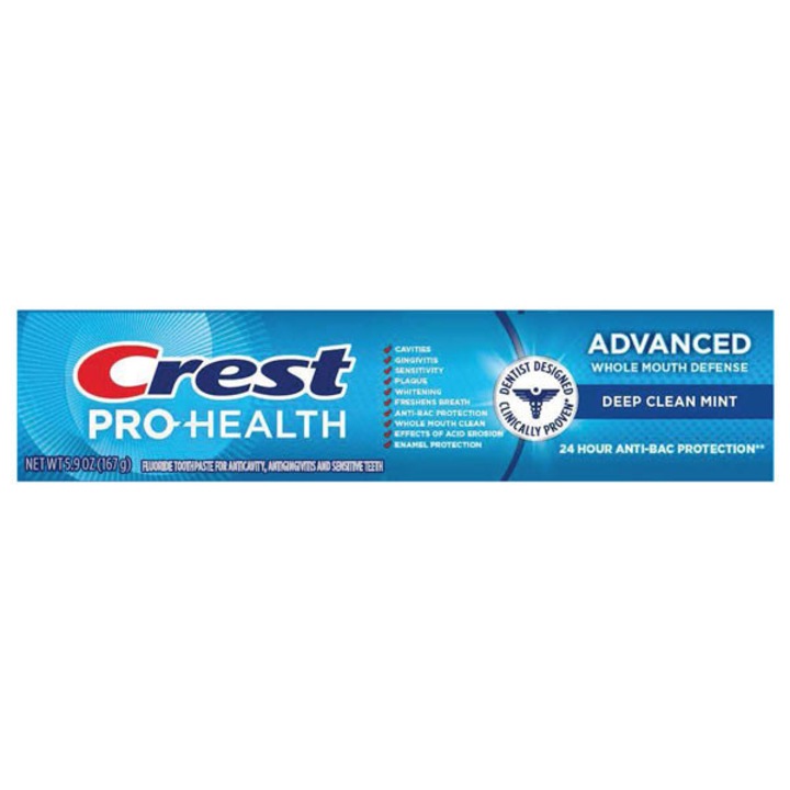 Паста за зъби, Crest, Pro-Health, Deep Clean Mint, Усъвършенствана Мулти-Защита, с Флуор, Аромат Мента, 167гр