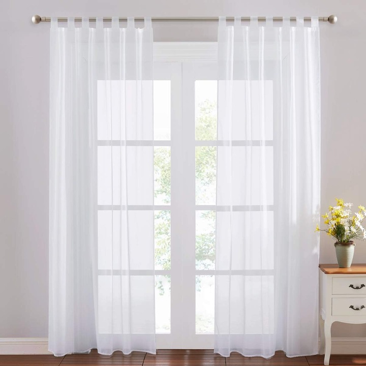 Полупрозрачни пердета с презрамки 274x137 БЕЛИ - Pony Dance - 2 бр.