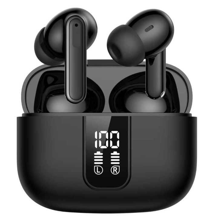 Casti Wireless Lumaudio Impulse, anulare zgomot ANC+ENC, negru, in ear, set