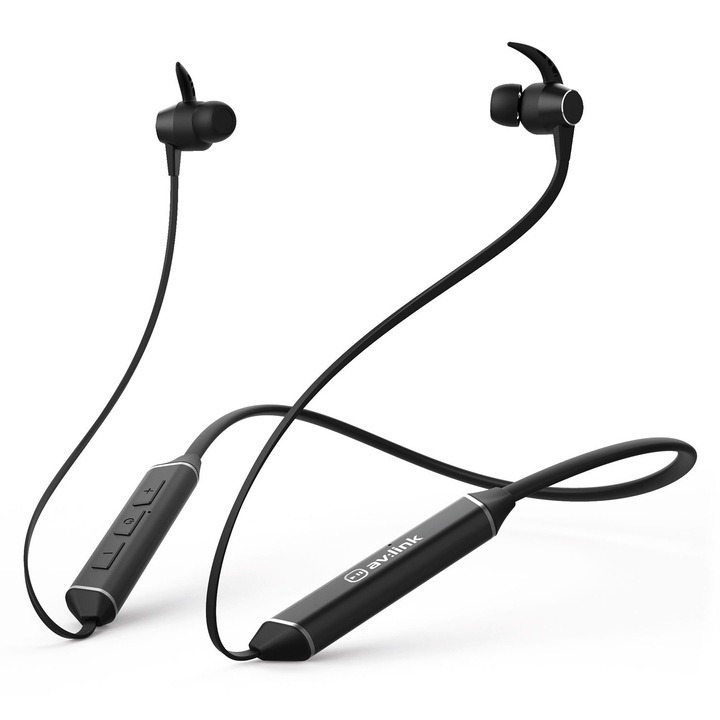 Casti Wireless, Bluetooth 5.3, Microfon HD, Waterproof IPX7, Set cu Carcasa de Incarcare, Negru