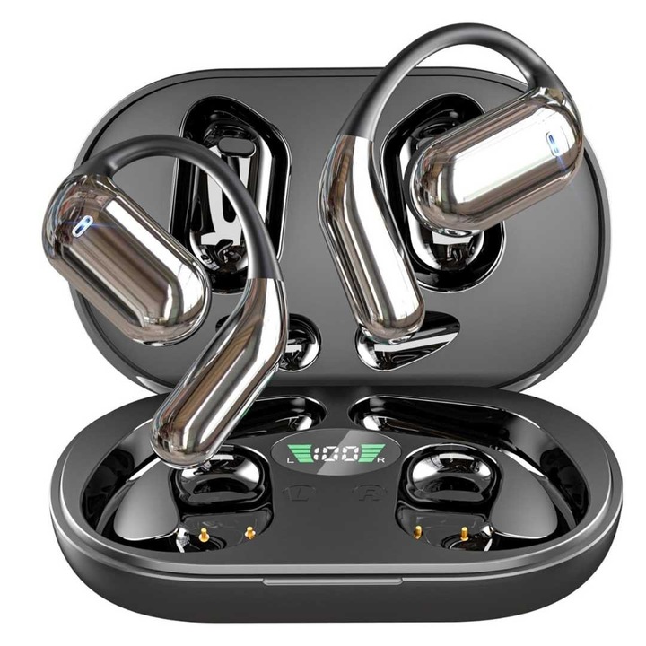 Casti Wireless Lumaudio Airo, negru, sunet HD, autonomie 50 ore, on the ear