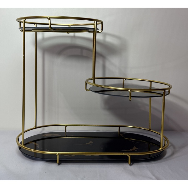 Raft metalic pentru depozitarea cosmeticelor, 37cm x 25cm x 33cm, Negru