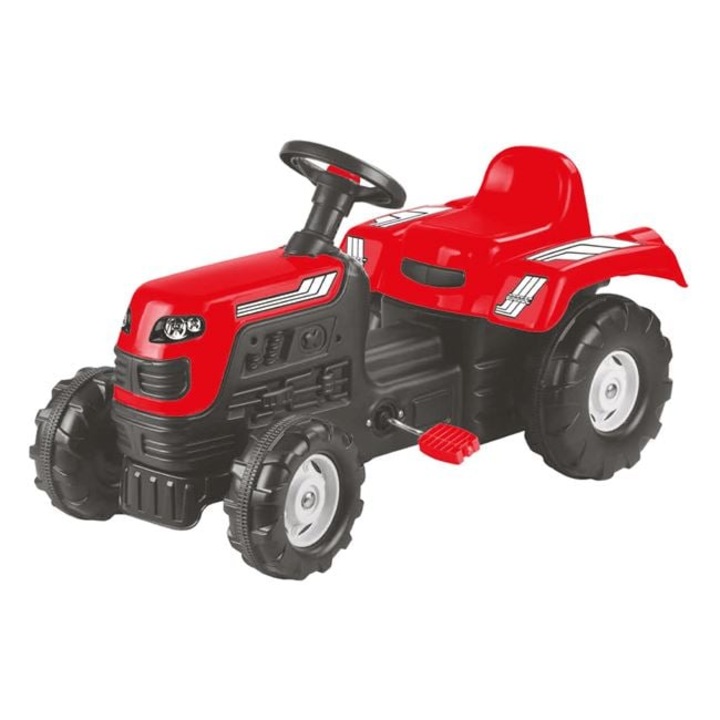 Tractor Rosu cu Pedale pentru Copii – 81.5x45x52 cm, Design Realist, Joaca Activa in Aer Liber