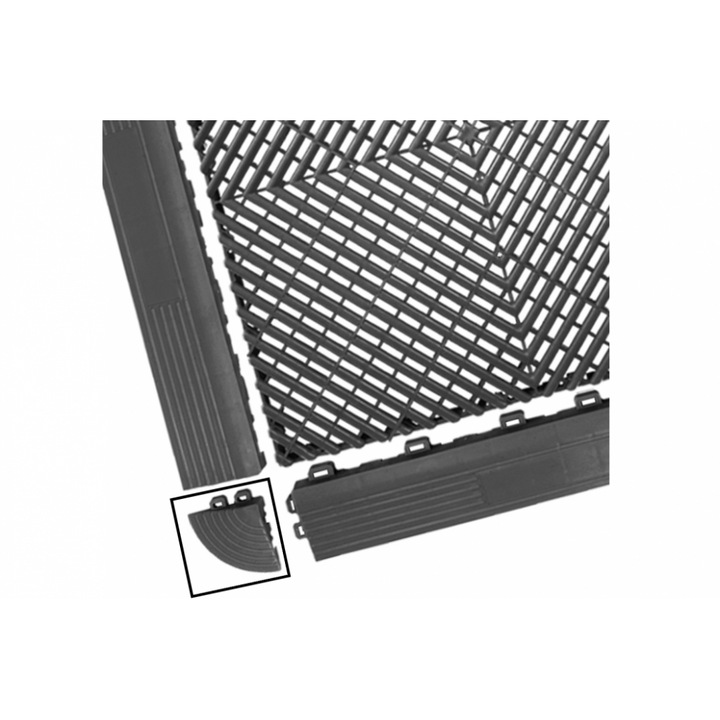 Colt Pardoseala Modulara Ventilata pentru Garaj Depozit Gri Inchis