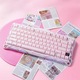 Механична клавиатура GravaStar Mercury K1, безжична, 75%, розова, Kailh Cherry Pink превключватели, RGB осветление