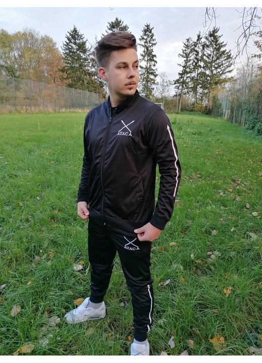 Trening sportiv ATACA, unisex, negru cu logo alb, M INTL