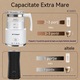 Spumator lapte electric 4 in 1, cana detasabila din sticla, 500 ml, spuma calda si rece, automat, pentru cappuccino, latte si cafea rece, usor de curatat