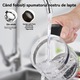 Spumator de Lapte din STICLA 4 in 1, Design Detasabil pentru Curatare Usoara, 500ml, Spuma Calda/Rece, Oprire Automata, AIb