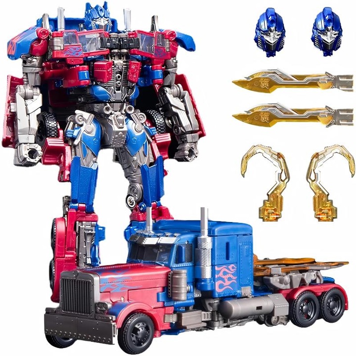 Robot Transformers Optimus Prime Commander Class, Átalakítható - Gyűjtői Modell ABS, PVC és Ötvözet (Részben Fém) Anyagokból Készült - 18 cm - Prémium Autobot Figura a Filmből
