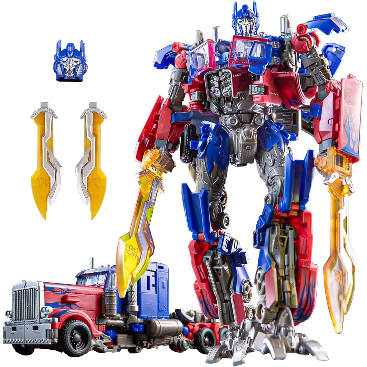 Set 2 roboti Transformers, Bumblebee si Optimus Prime, cu arme, 22