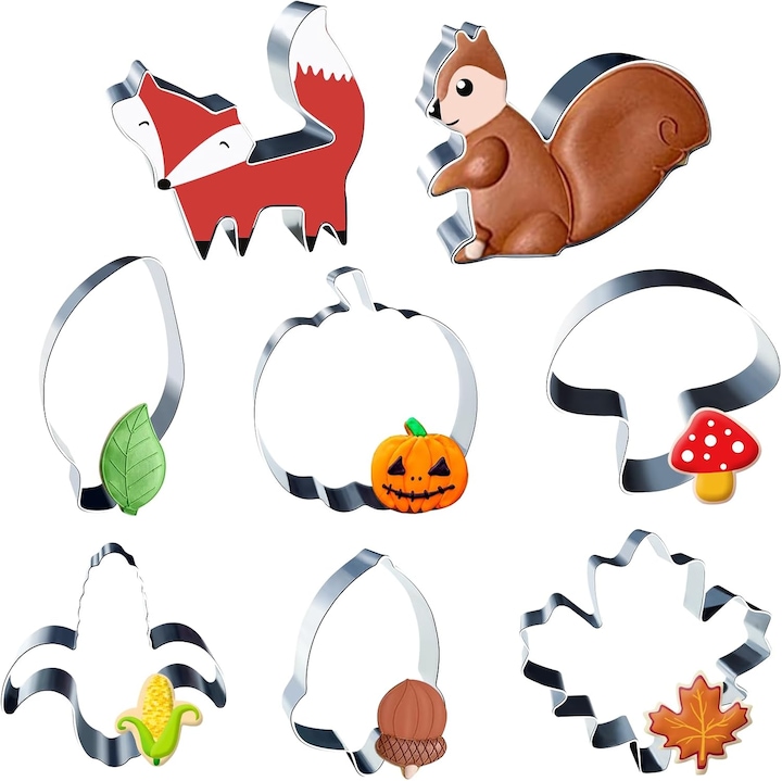 8x Forme decorative pentru briose de Halloween - Otel inoxidabil