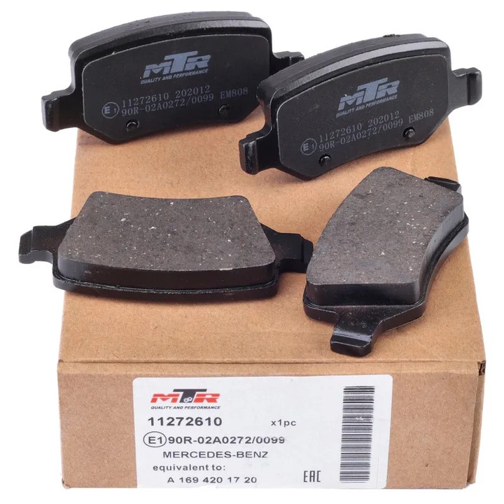 MTR fékbetét készlet tárcsafékhez, hátsó tengely, kompatibilis Mercedes-Benz A-osztály és B-osztály modellekkel