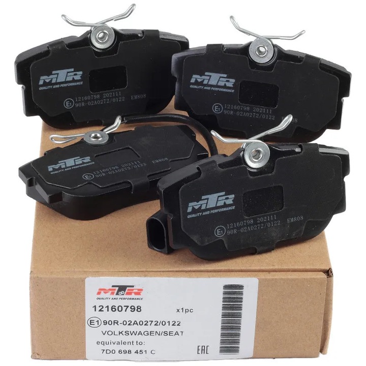 MTR 12160798 tárcsafékbetét készlet, 15,2mm vastagság, 51mm szélesség, hátsó tengelyhez