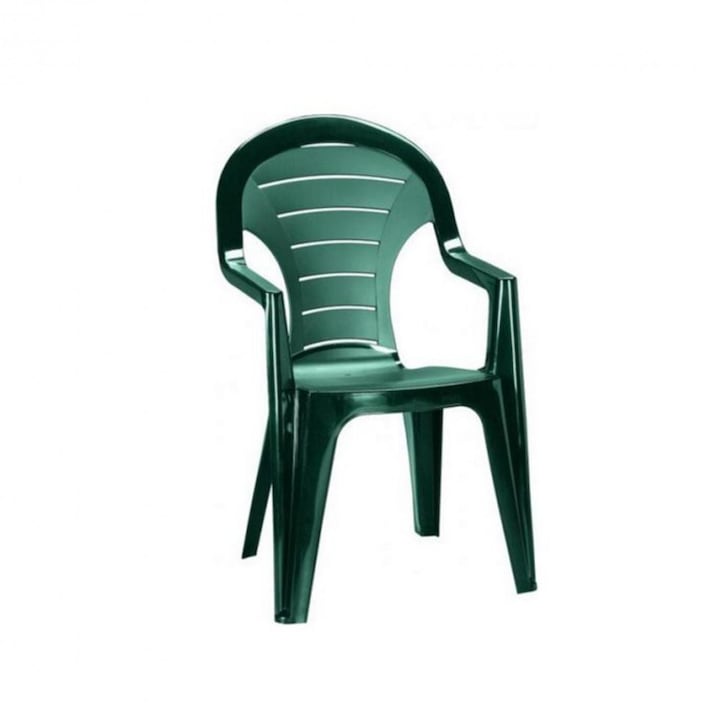 Bonaire műanyag kerti szék, sötét zöld színben