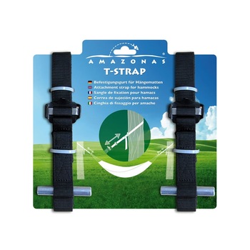 Set de montare pentru hamac AMAZONAS, Curea T, Poliester, Negru Set de montare pentru hamac AMAZONAS, Curea T, Poliester, Negru
