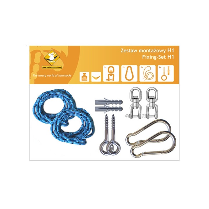 Kit de montare H1 pentru hamace, koala/zh1, albastru k/zh1/nieb