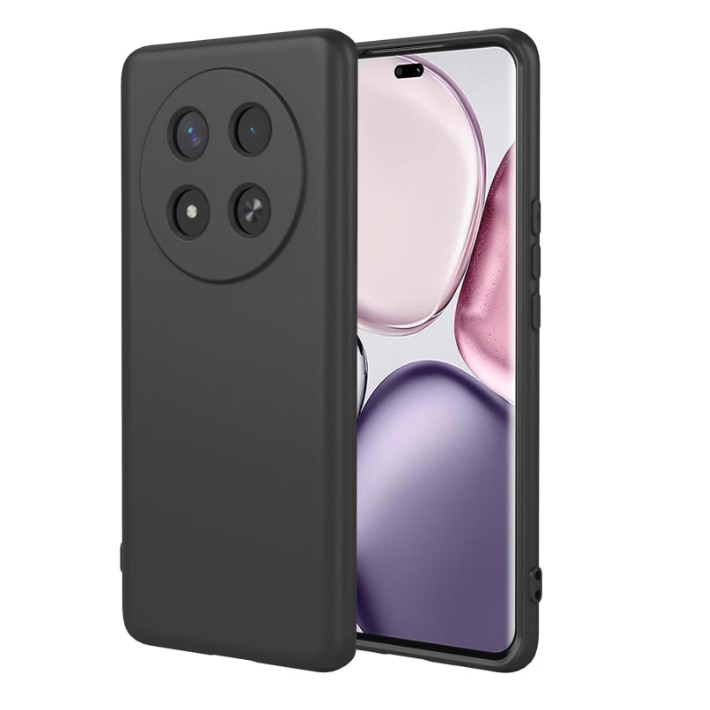 Husa protectie compatibila cu Honor Magic7 Lite, Silicon Flexibil Mat, Protectie Camera, Margini Ridicare pentru protectie ecran, Negru