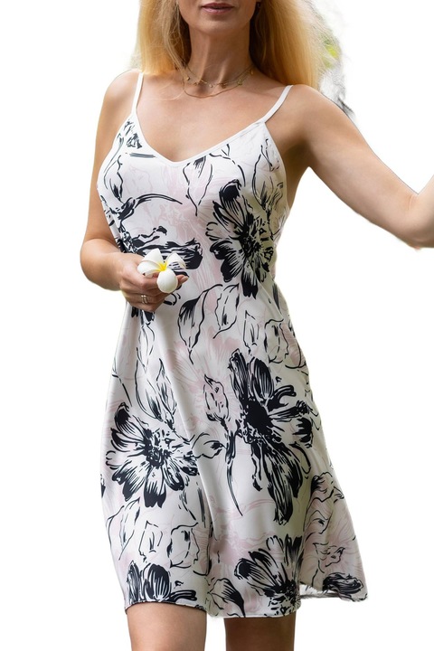 Camasa de noapte, Kalimo, PONZA, multicolor, marime XL, bretele ajustabile, material moale si chic, pentru femei, croiala minimalista, design modern pentru confort maxim si relaxare eleganta