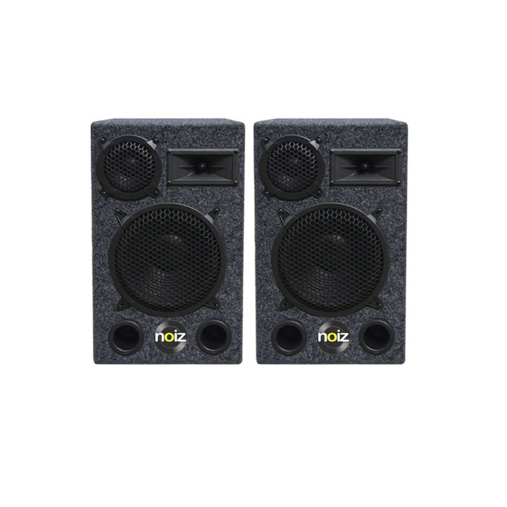 Noiz Retro hangszóró szett, passzív, 8 ohm, 150W, szürke szőnyeg, 420x260x220mm
