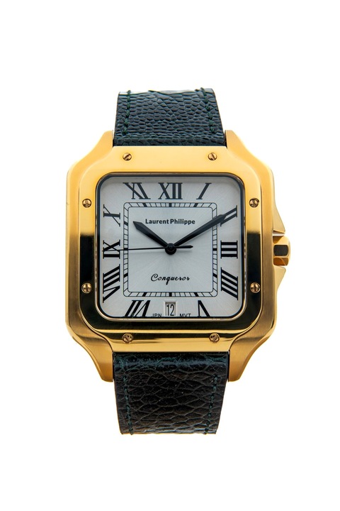 Ceas pentru bărbați, Laurent Philippe, Conqueror The Golden Empress, verde Notturno, 38mm x 27.5mm, gold