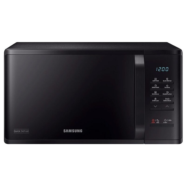 Cuptor cu microunde Samsung 800 W, capacitate 23 l, Negru, Panou digital, Material interior ceramica