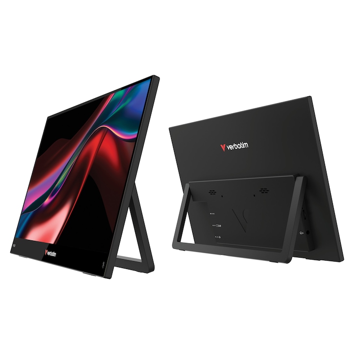 Monitor portabil Verbatim 15.6" LightFHD 1920x1080, IPS, USB-C, mini HDMI, carcasa plastic