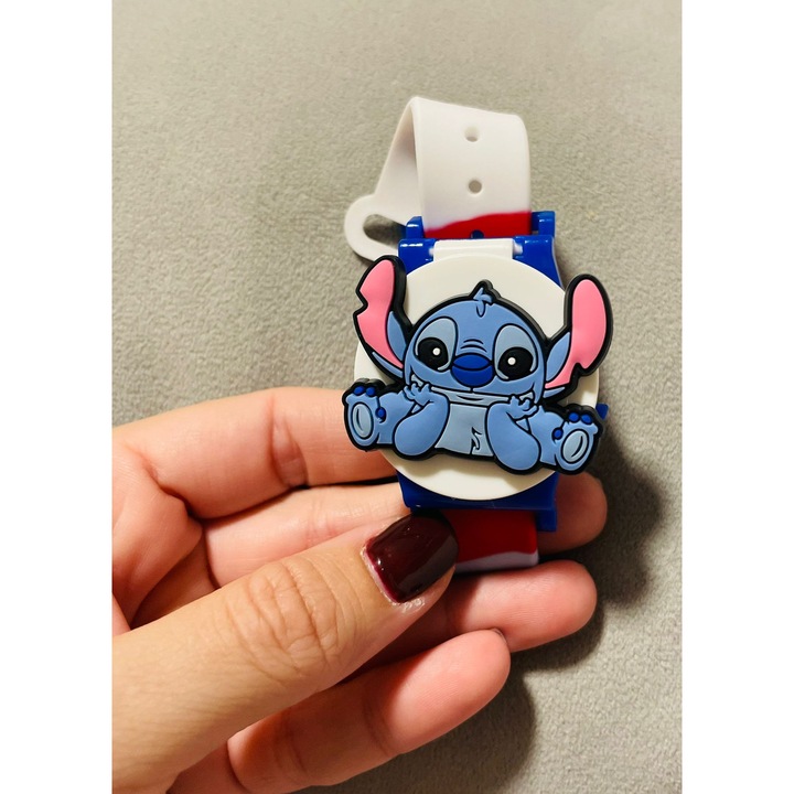 Ceas digital copii Stitch, design vesel, silicon, multicolor