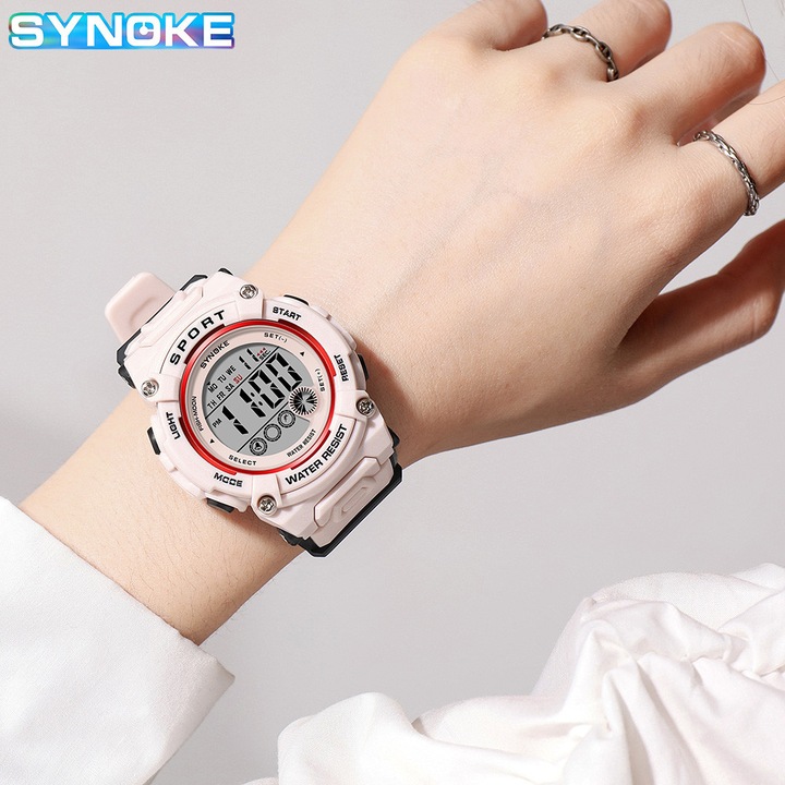 Gyerekóra Synoke WR50M vízálló, mechanikus, éjszakai fény, műanyag, fiúknak